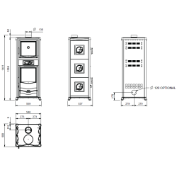 Poêle à bois avec four Rossella Plus Forno 5.0 - 9,4 Kw