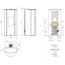 Poêle à granulés étanche Chrissie blanc (sortie concentrique dessus) - 6 Kw