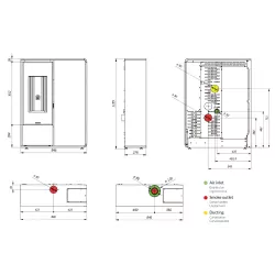 Poêle à granulés extra plat I-DEA Frontale (sortie dessus concentrique)