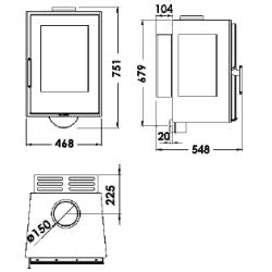 Poêle à bois suspendu Inca Wall - 8 Kw