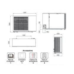 Pompe à Chaleur Air/Eau Monophasée 12 Kw Monobloc - Connectée avec Appoints Électriques et Gaz R290 - 12 Kw