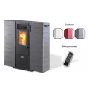 Poêle à granulés canalisable extra plat Ricanto - 10 Kw