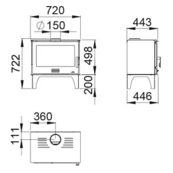 Poêle à bois Sena Plus - 12 Kw