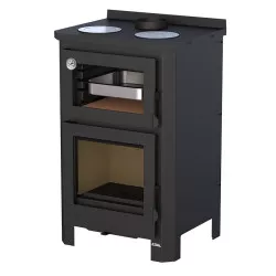 Poêle à bois avec four et plaque de cuisson Pramoda