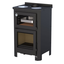 Poêle à bois avec four et plaque de cuisson Pramoda