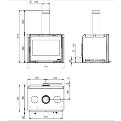 Insert à bois 70 EOS - 8,5 Kw