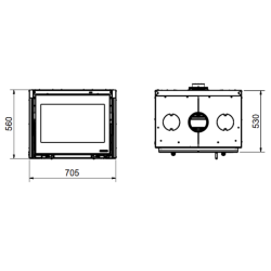 Insert à bois 70 Lean - 8,5 Kw