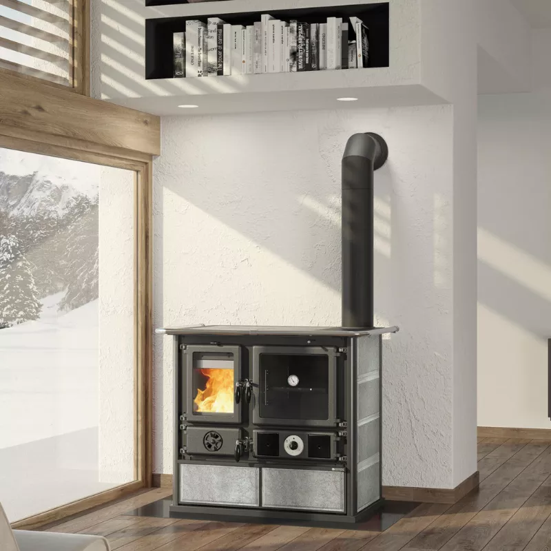 Cuisinière à Bois Bouilleur TermoRosa DSA Pierre Naturelle - 11 Kw