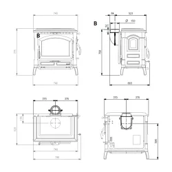 Poêle à bois Isotta - 9,3 Kw