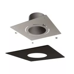 Plaque ventilée bois 20x20-130em noir mat RAL 9019