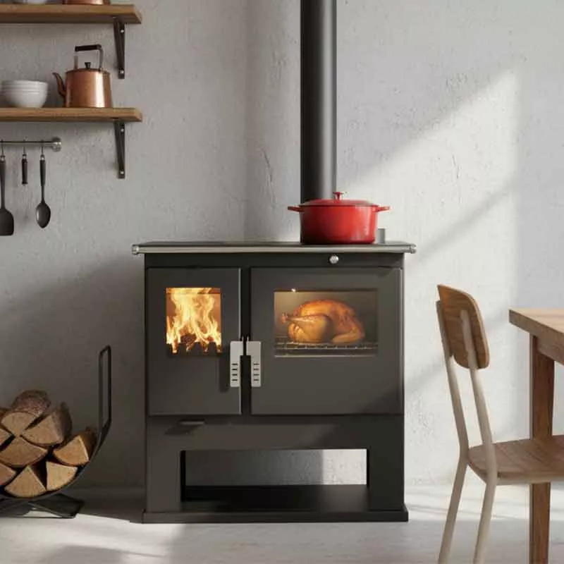 Cuisinière à bois Mervio Inox
