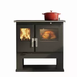 Cuisinière à bois Mervio Inox - 7,7 Kw