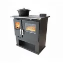 Cuisinière à bois Mervio Inox - 7,7 Kw
