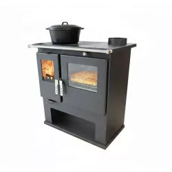 Cuisinière à bois Mervio Inox - 7,7 Kw