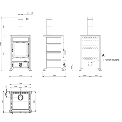 Poêle à bois Rossella R1.16 Petra - 9 Kw