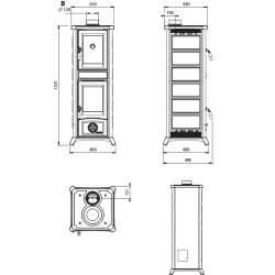 Poêle à bois avec four Gemma Forno.16 pierre naturelle - 7,3 Kw