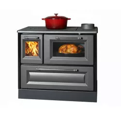 Cuisinière à bois sur socle Andésite - 8 Kw