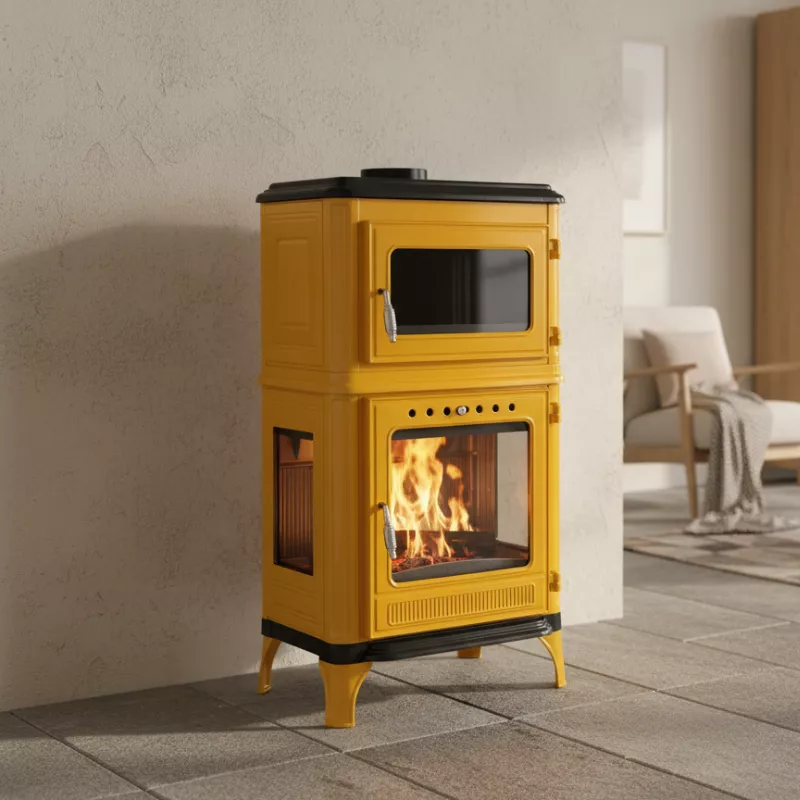 Poêle à bois avec four Fusio Pop 7kW Chauffage et cuisson 7,12 kw — free download