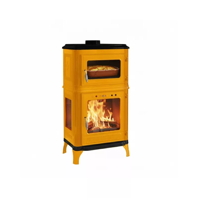 Cuisinière à Bois PRITY Avec Four - La Nordica Extraflame - 14 KW - Acier émaillé Noir - NEUVE
