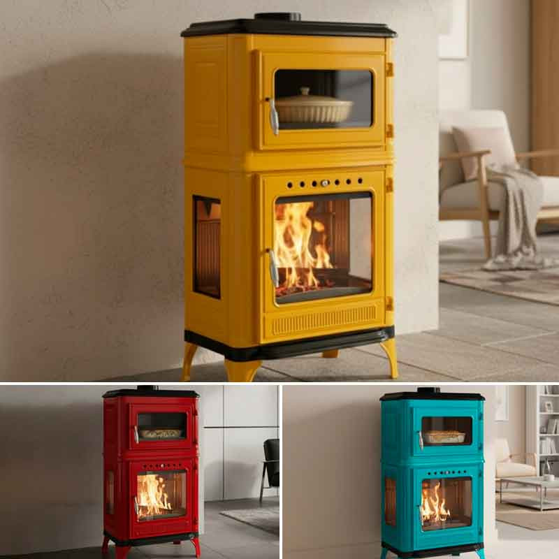 Poêle à bois avec four Fusio Pop 7kW Chauffage et cuisson 7,12 kw — free download