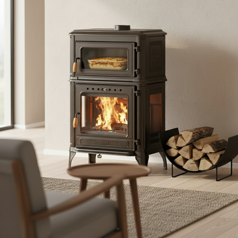 Poêle à bois avec four Granite Chaleur performante et cuisson — free download