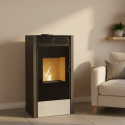 Poêle mixte bois et granulés BiWood vitre sérigraphiée - 11,2 Kw