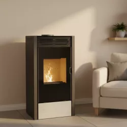 Poêle mixte bois et granulés BiWood vitre sérigraphiée - 11,2 Kw
