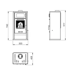 Poêle à bois avec four Titan - 8 Kw