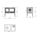 Cuisinière à bois Basalte - 8 Kw