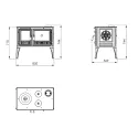 Cuisinière à bois Basalte Pop - 8 Kw