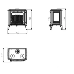 Poêle à bois Onyx - 10 Kw