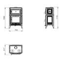 Poêle à bois avec four Granite Pop - 11 Kw
