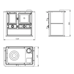 Cuisinière à bois Jaspe - 9 Kw
