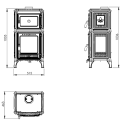 Poêle à bois avec four Fusio - 7 Kw