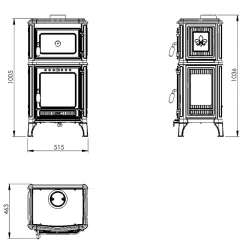 Poêle à bois avec four Fusio - 7 Kw