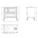 Cuisinière à bois sur pied Andésite - 8 Kw