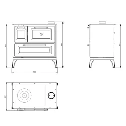 Cuisinière à bois sur pied Andésite - 8 Kw