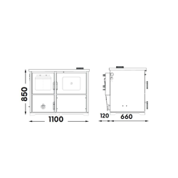 Cuisinière à bois bouilleur Lucerna - 32 Kw