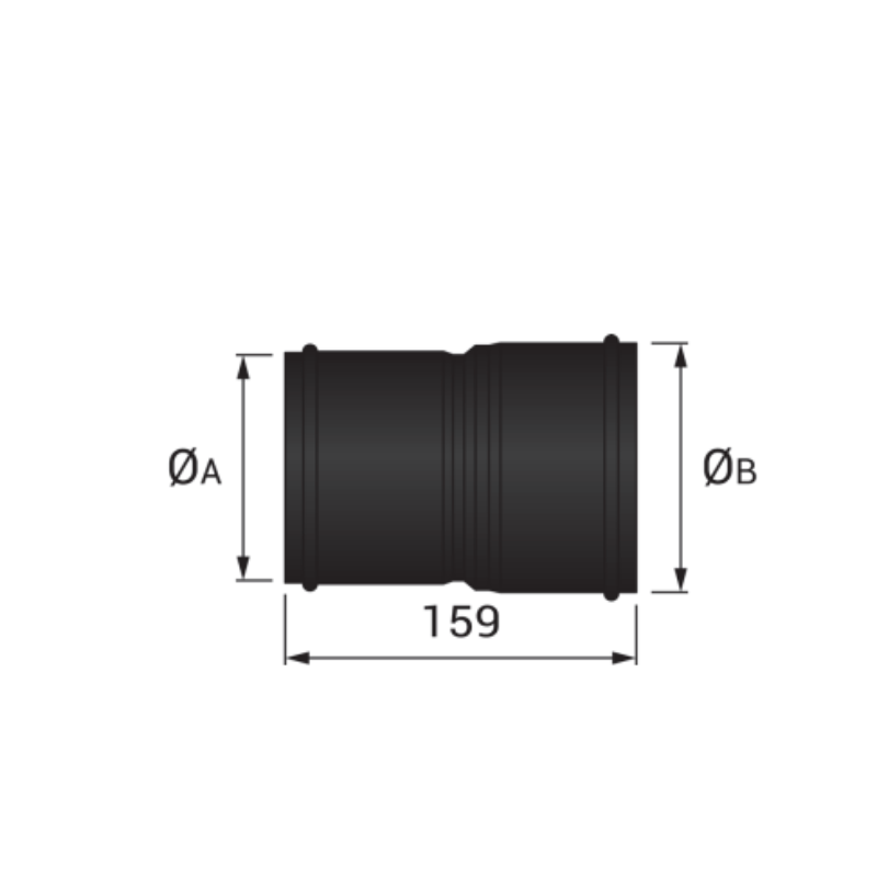 Réducteur s/p SW VT Ø130 femelle x 150 femelle