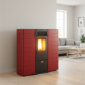 Poêle à granulés canalisable extra plat Fango - 8 Kw