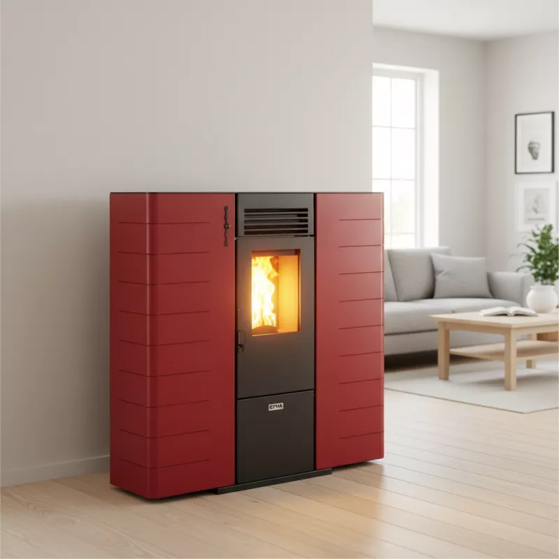 Poêle à granulés canalisable extra plat Fango - 8 Kw