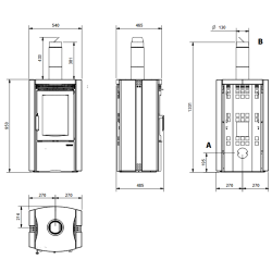 Poêle à bois Ester 5.0 Pierre Vulcan - 8 Kw