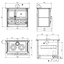 Cuisinière à bois Rosa XXL.16 Petra - 10,5 Kw