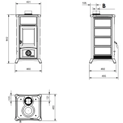 Poêle à bois Gemma Lean Petra - 6,5 Kw