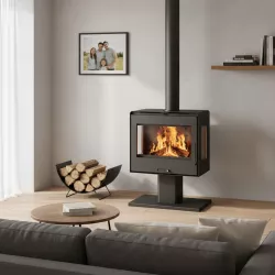 Poêle à bois vue panoramique Helia - 10 Kw