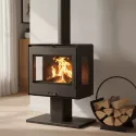 Poêle à bois vue panoramique Helia - 10 Kw