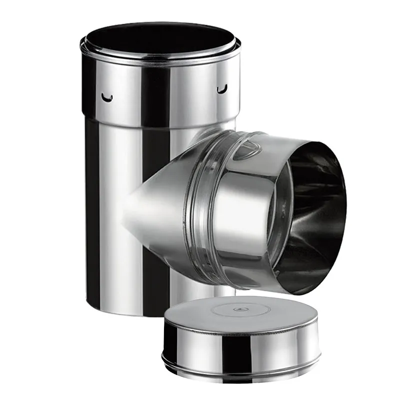 Té 90° mâle poêle tubage Ø130 – SW 304 / SW VT / SW VT PLUS / DECO 2 mm à FLEX 316 Ø150