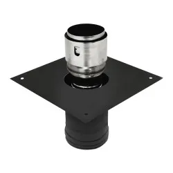 Kit départ plafond 300×300 mm Ø80/125 – CONC BLACK à FLEX 316 Ø100