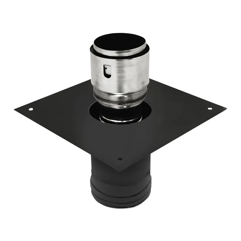 Kit départ plafond 300×300 mm Ø80/125 – CONC BLACK à FLEX 316 Ø100