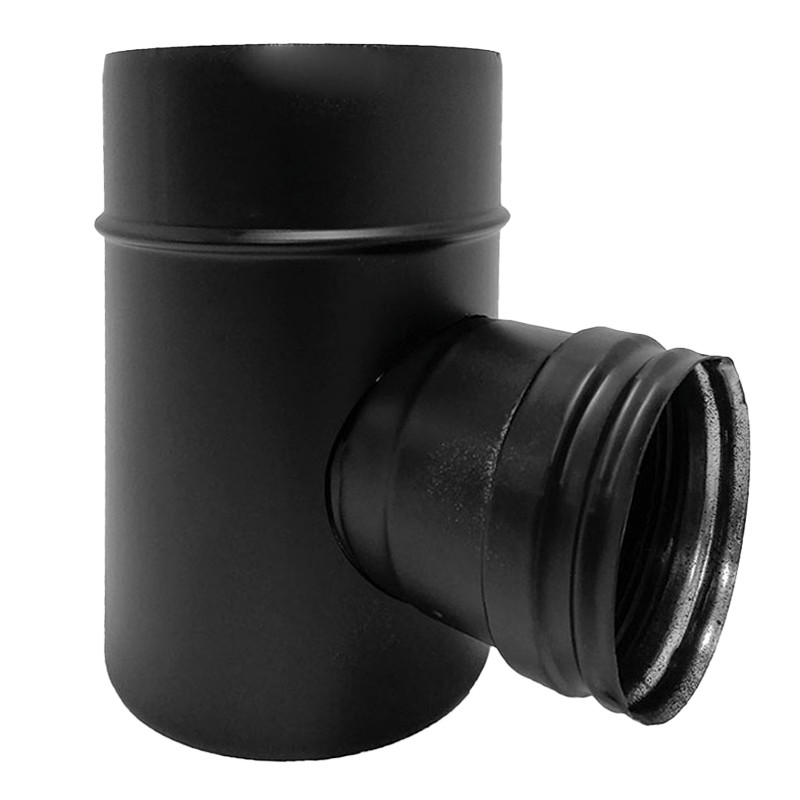 Té 90° piquage sortie fumées femelle Ø80/125 – CONC BLACK